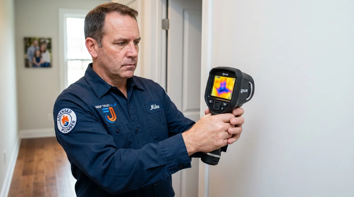 Thermal imaging leak detection by Johns Plumbing LLC in Millis